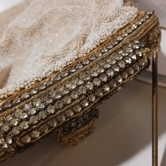 Victorian Vintage Beaded Crystal Handbag Handmade in France - Picture 13 of 16